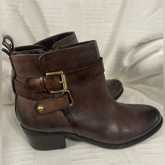 ARTURO CHIANG BRYSON BROWN LEATHER HEELED ANKLE BOOTIES SIZE 7M - Picture 5 of 10